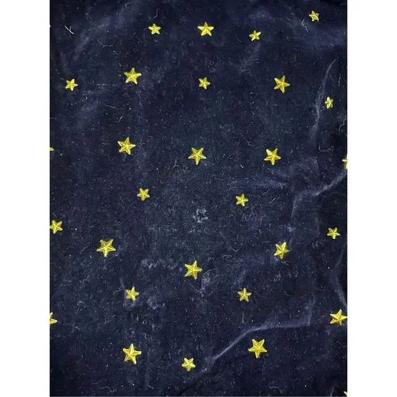 Vintage 1960s Union Made Saks Fifth Ave Blue Velour Star All Over Blazer Jacket - Picture 6 of 10